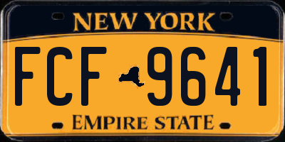 NY license plate FCF9641