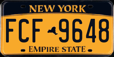 NY license plate FCF9648