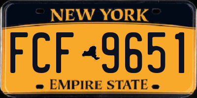NY license plate FCF9651