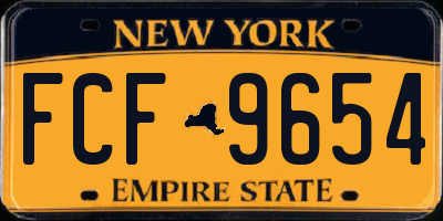 NY license plate FCF9654