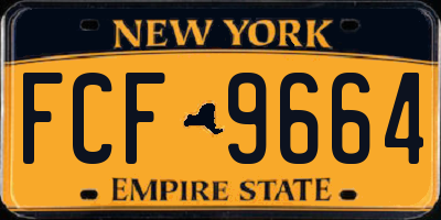 NY license plate FCF9664