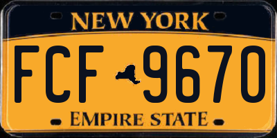 NY license plate FCF9670