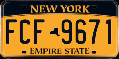 NY license plate FCF9671