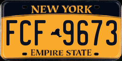 NY license plate FCF9673