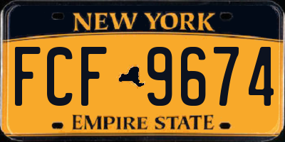 NY license plate FCF9674