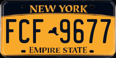 NY license plate FCF9677