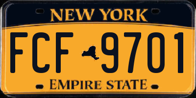 NY license plate FCF9701