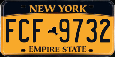 NY license plate FCF9732