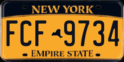 NY license plate FCF9734