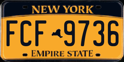NY license plate FCF9736