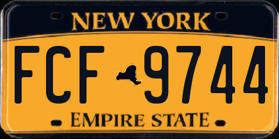 NY license plate FCF9744