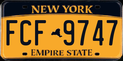 NY license plate FCF9747