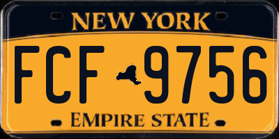 NY license plate FCF9756