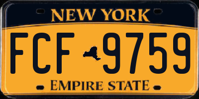 NY license plate FCF9759