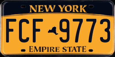 NY license plate FCF9773
