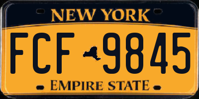 NY license plate FCF9845