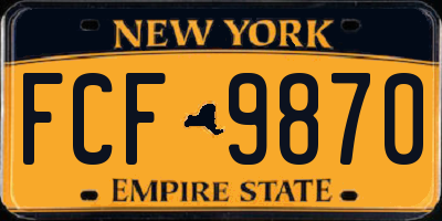 NY license plate FCF9870