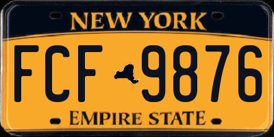 NY license plate FCF9876