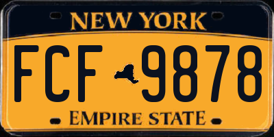 NY license plate FCF9878