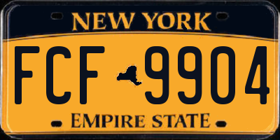 NY license plate FCF9904