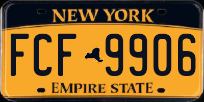 NY license plate FCF9906