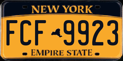 NY license plate FCF9923