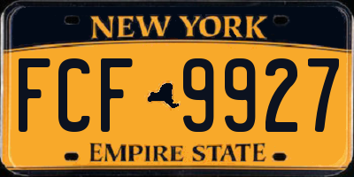 NY license plate FCF9927