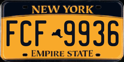 NY license plate FCF9936