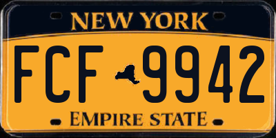 NY license plate FCF9942