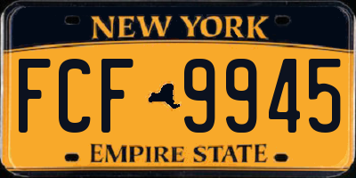 NY license plate FCF9945