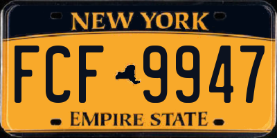NY license plate FCF9947