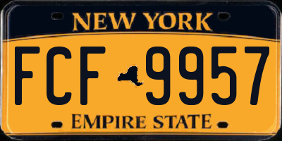 NY license plate FCF9957
