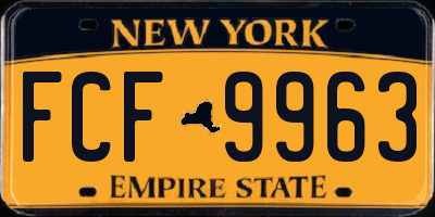 NY license plate FCF9963