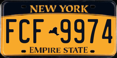 NY license plate FCF9974