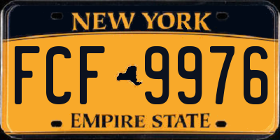 NY license plate FCF9976
