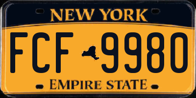 NY license plate FCF9980