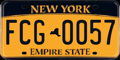 NY license plate FCG0057