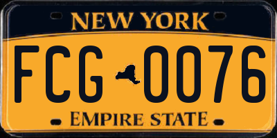 NY license plate FCG0076