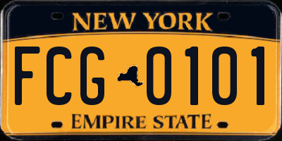 NY license plate FCG0101