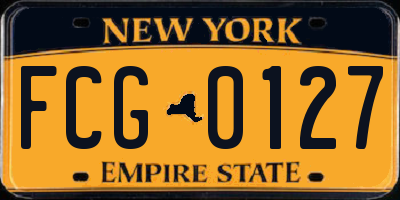 NY license plate FCG0127
