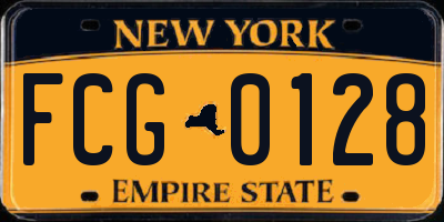 NY license plate FCG0128