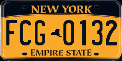 NY license plate FCG0132