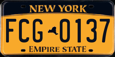 NY license plate FCG0137