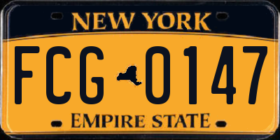 NY license plate FCG0147
