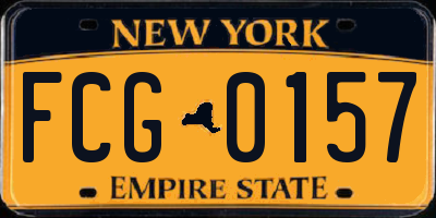 NY license plate FCG0157