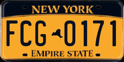 NY license plate FCG0171