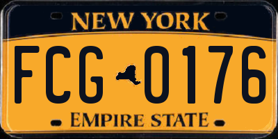 NY license plate FCG0176