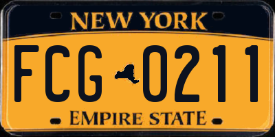 NY license plate FCG0211