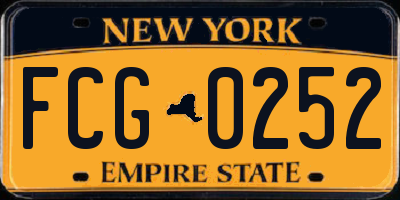 NY license plate FCG0252