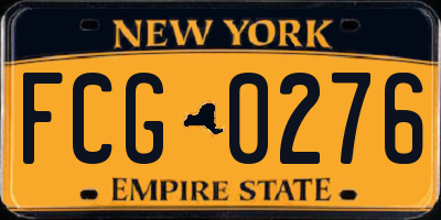 NY license plate FCG0276